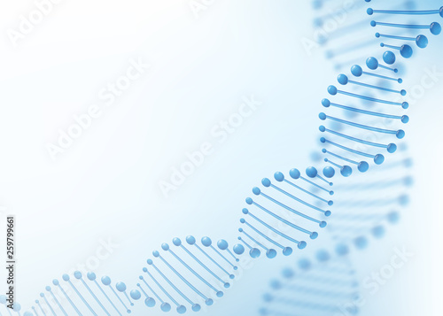 DNA chromosome concept. Science technology vector background for biomedical, health, chemistry design. 3D style