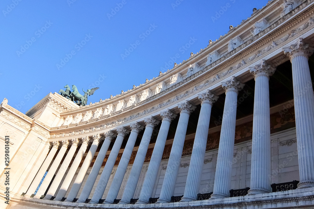 Rome, Italy. National monument of Victor Emmanuel II (Monumento Nazionale a Vittorio Emanuele II) also known as Altar of the Fatherland (Altare della Patria)