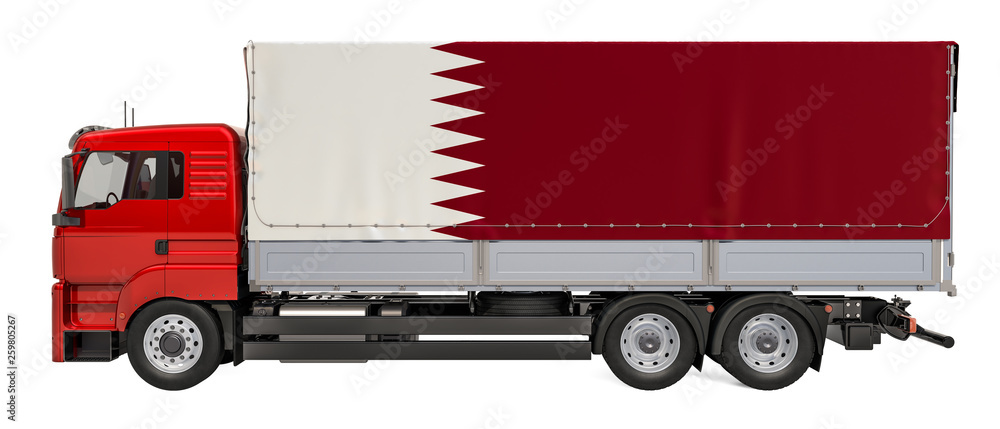 Cargo Delivery in Qatar concept, 3D rendering Cargo Delivery in Qatar concept, 3D rendering