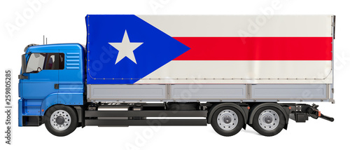 Cargo Delivery in Puerto Rico concept, 3D rendering