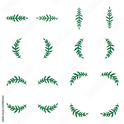 Twigs set, Twigs 2nd with leaves in difference position