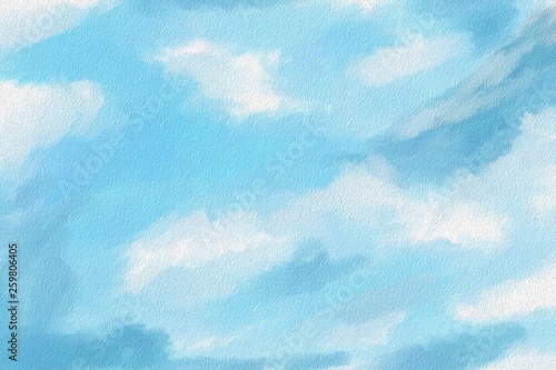Abstract art illustration of a cloudy sky. Digital painting.