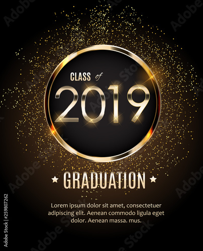 Congratulations on Graduation 2019 Class Background Vector Illustration