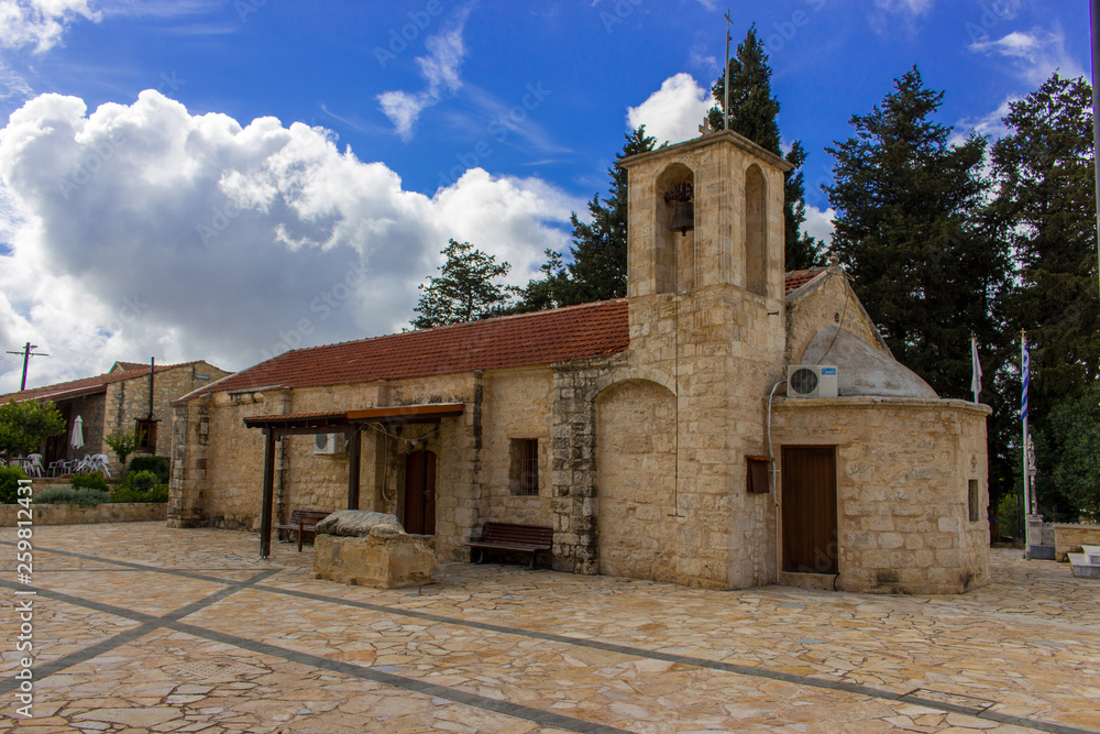 Old church in small village in cyprus