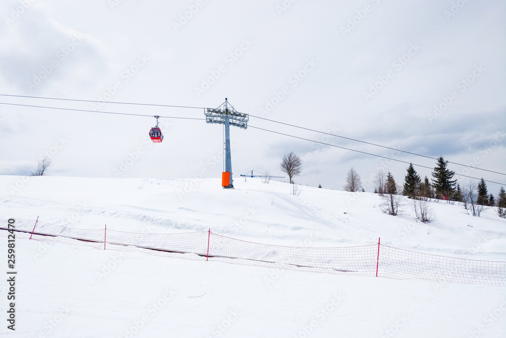 ski resort Goderdzi, Georgia. mountains are covered with snow. - Image ski resort Goderdzi, Georgia. mountains are covered with snow. - Image