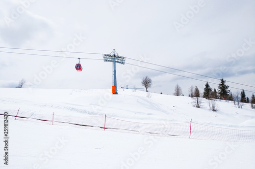 ski resort Goderdzi, Georgia. mountains are covered with snow. - Image