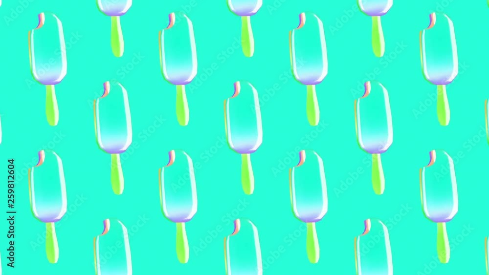 Gif animation art. Minimal. 3d ice cream pattern design Gif animation art. Minimal. 3d ice cream pattern design