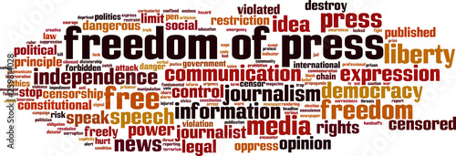 Freedom of press word cloud