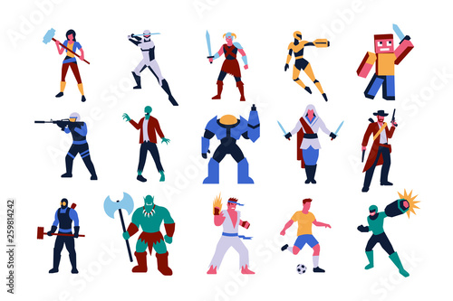 Set Of Video Games Characters Isolated