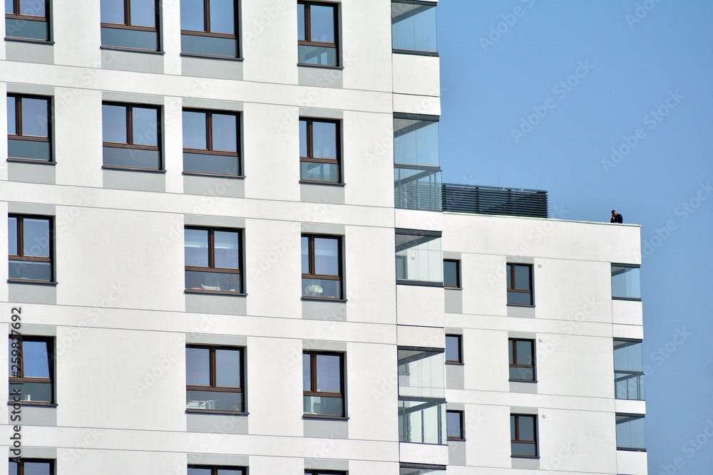Modern european complex of apartment buildings. Fragment of a modern residential apartment building. Modern european complex of apartment buildings. Fragment of a modern residential apartment building.