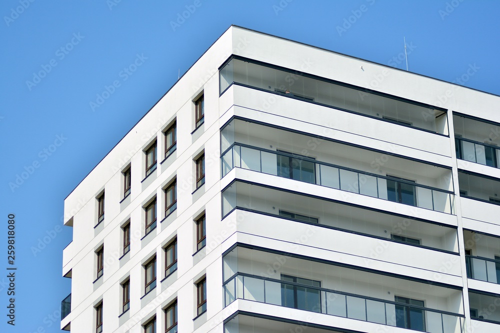 Modern european complex of apartment buildings. Fragment of a modern residential apartment building. Modern european complex of apartment buildings. Fragment of a modern residential apartment building.