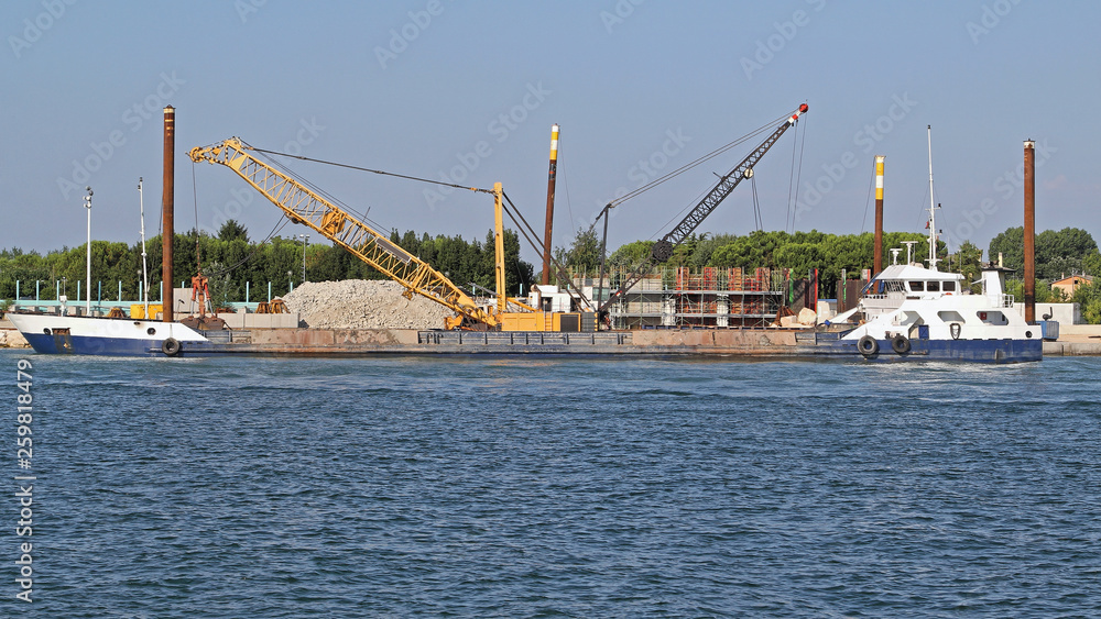 Floods Construction Barge