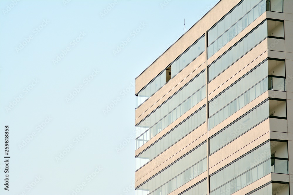 Modern european complex of apartment buildings. Fragment of a modern residential apartment building. Modern european complex of apartment buildings. Fragment of a modern residential apartment building.