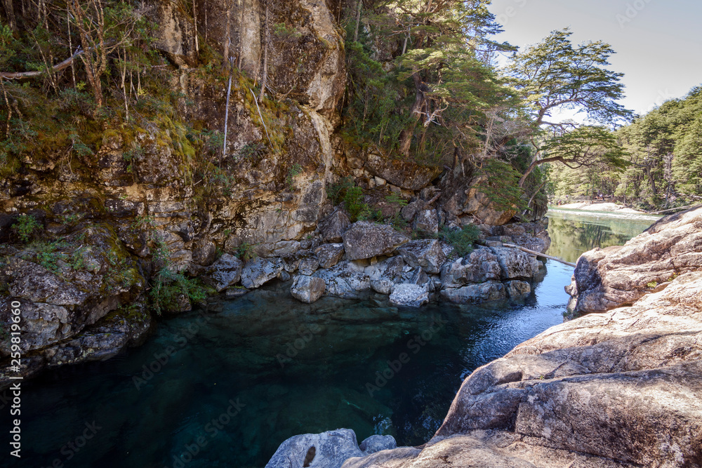 Stunning views of Blue River (Río Azul) in El Bolsón, Patagonia, Argentina  Stock Photo | Adobe Stock