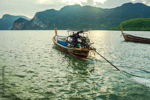 landscape  sky  with Small Fishing Boats in Thailand © meen_na