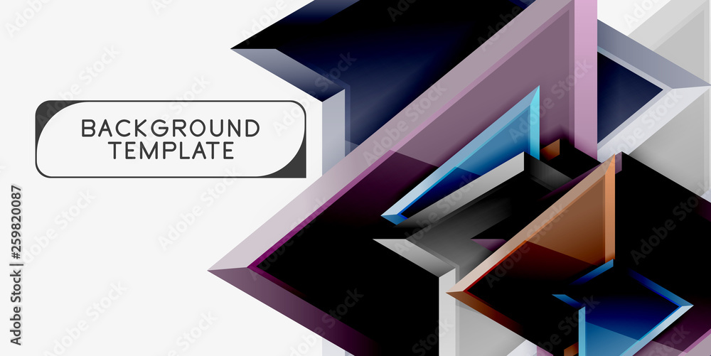 Minimal geometrical triangles with 3d effect abstract background template Minimal geometrical triangles with 3d effect abstract background template