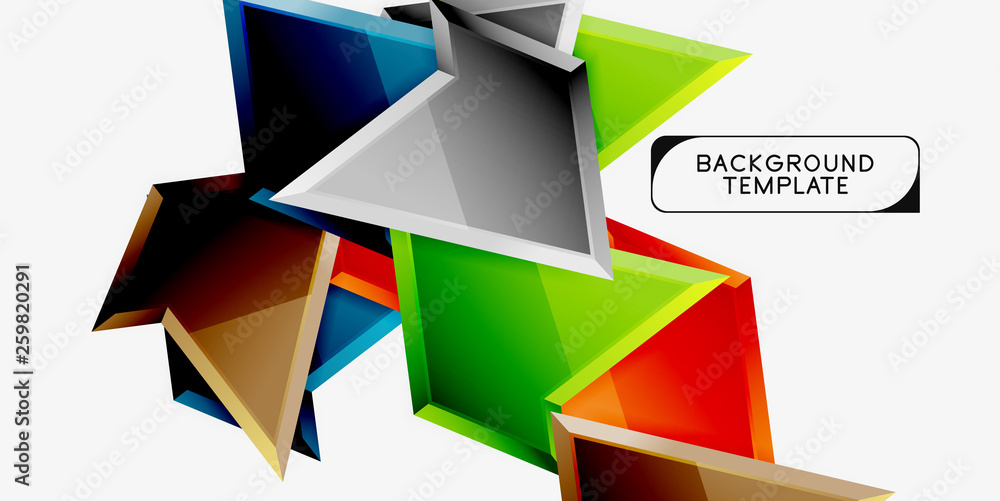 Minimal geometrical triangles with 3d effect abstract background template Minimal geometrical triangles with 3d effect abstract background template