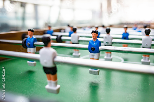 Table football competition concept with team play