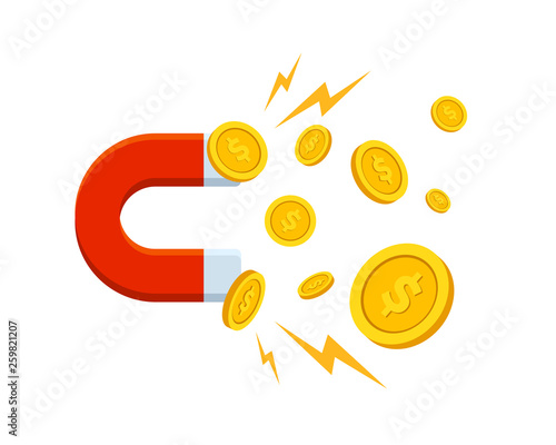 red magnet and gold coin