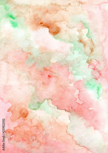 blush green abstract watercolor texture background