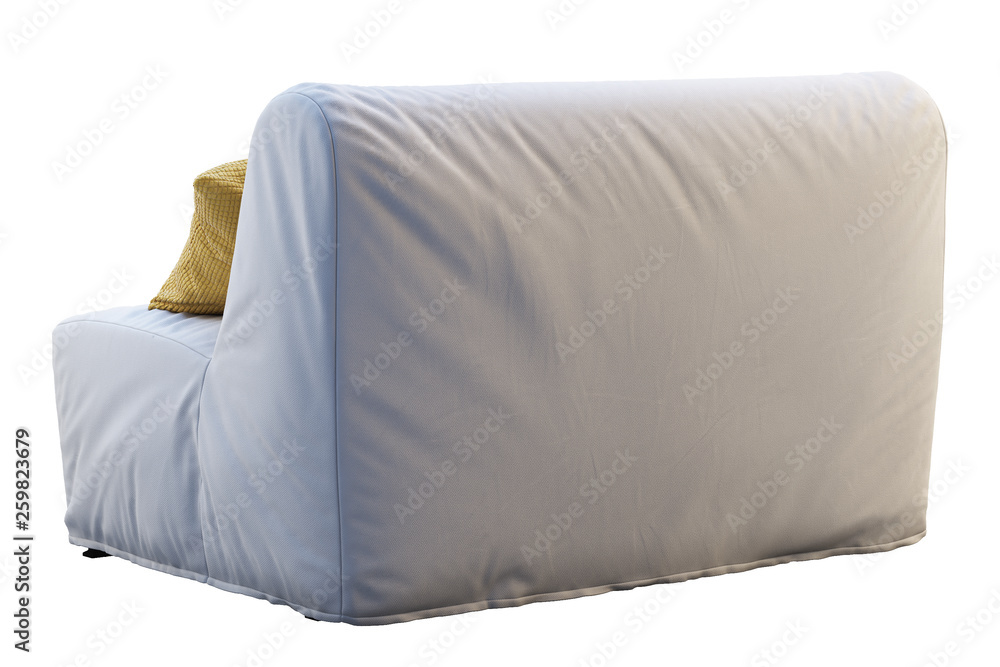 Scandinavian folding sofa bed with colored pillows. 3d render Scandinavian folding sofa bed with colored pillows. 3d render