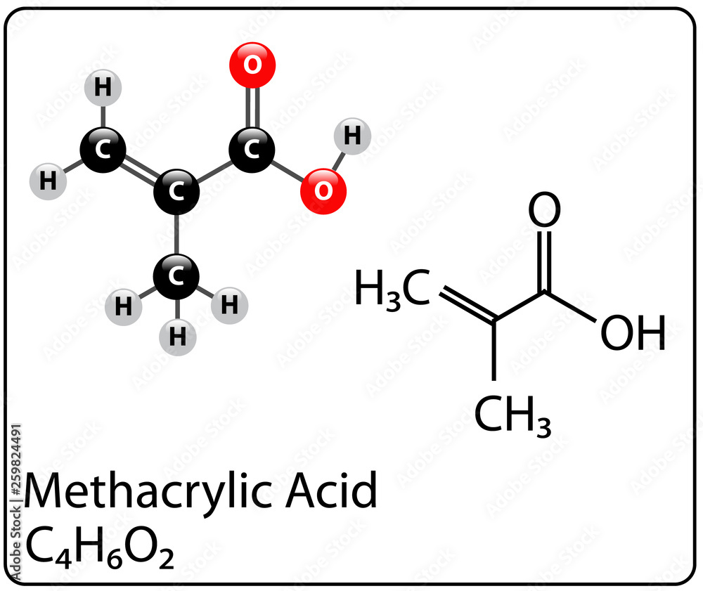 Methacrylic Acid Molecule Structure Methacrylic Acid Molecule Structure