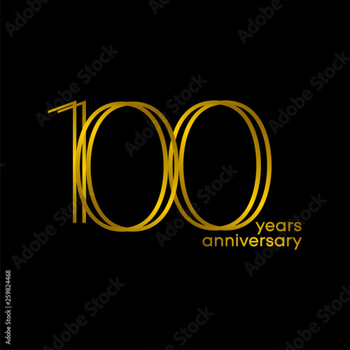 100 Years Anniversary Gold Black Vector Template Design Illustration