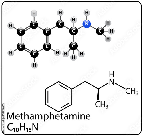 Methamphetamine Molecule Structure