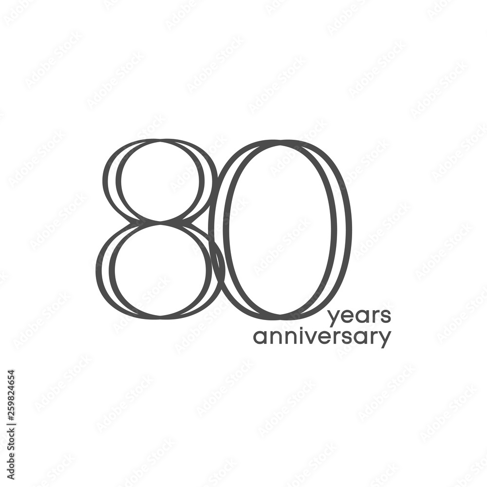 80 Years Anniversary Vector Template Design Illustration 80 Years Anniversary Vector Template Design Illustration