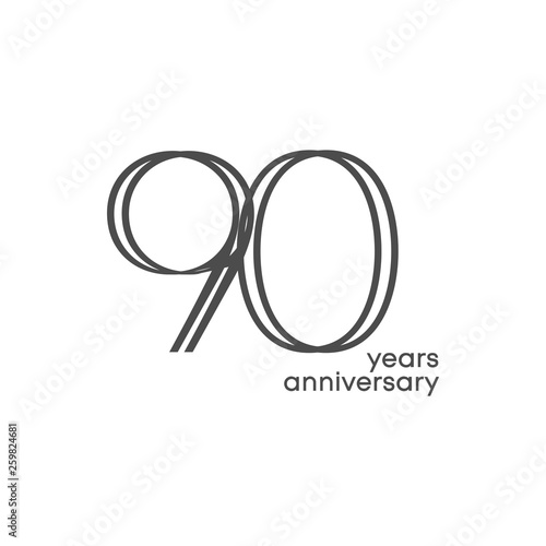 90 Years Anniversary Vector Template Design Illustration
