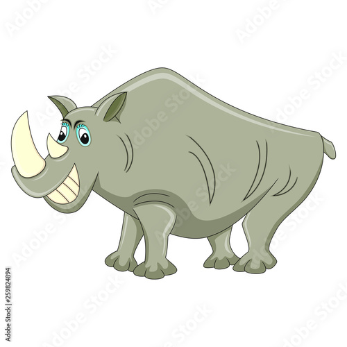Rhino funny cartoon vector illustration