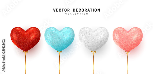 Balloon shape heart. baloon colorful.