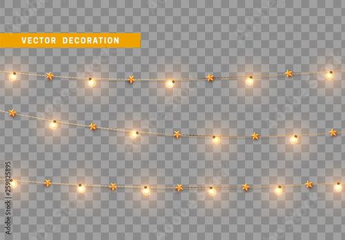 Christmas decorations isolated on transparent background.