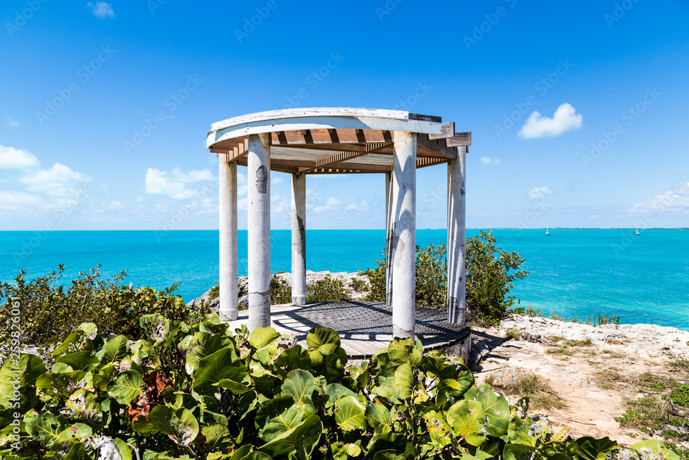 Gazobo at Sapodilla Hill on Turks and Caicos island.