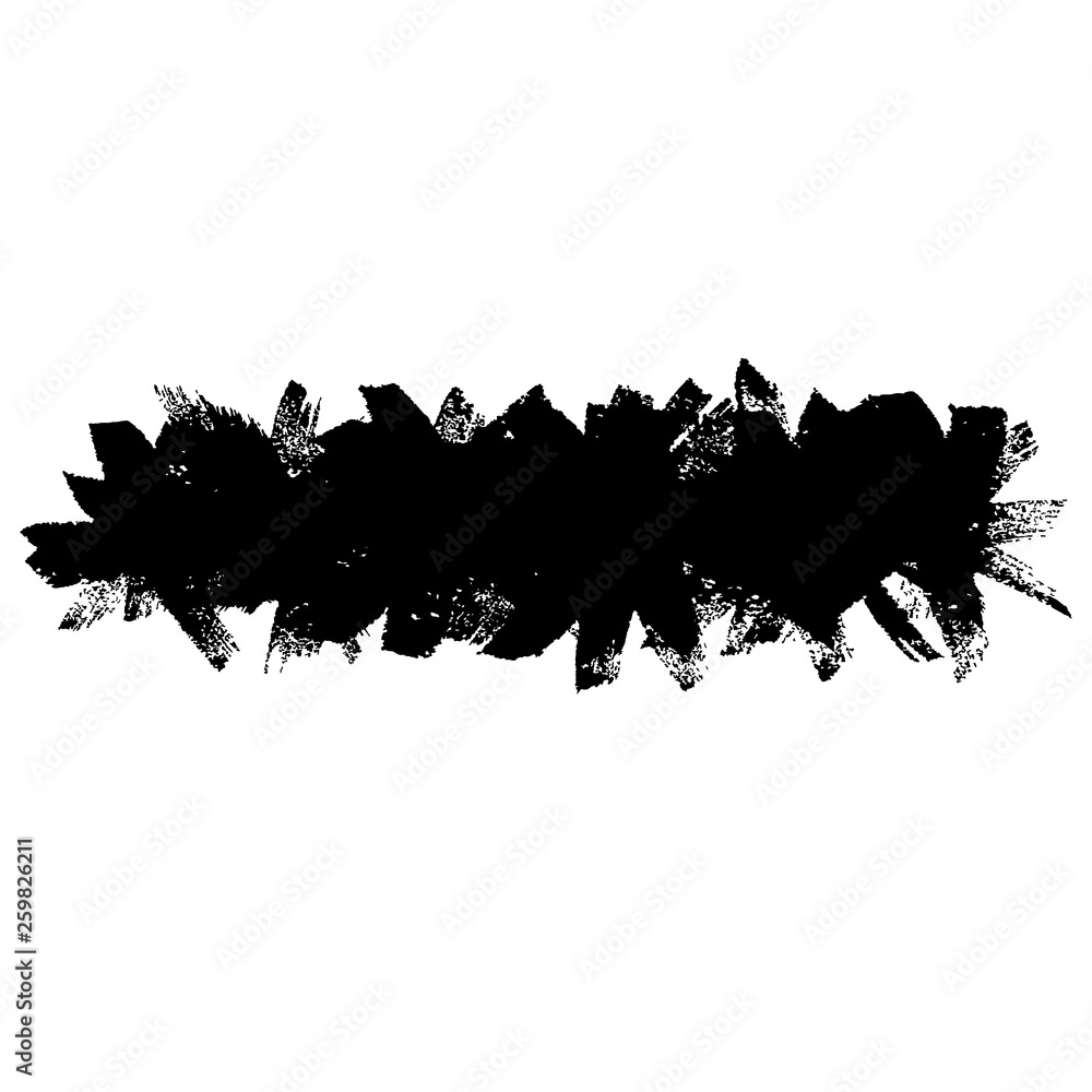 Abstract hand drawn ink dry brush banner. Vector illustration.