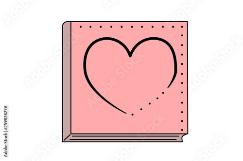 Book and heart, a symbol of love, stories of romance