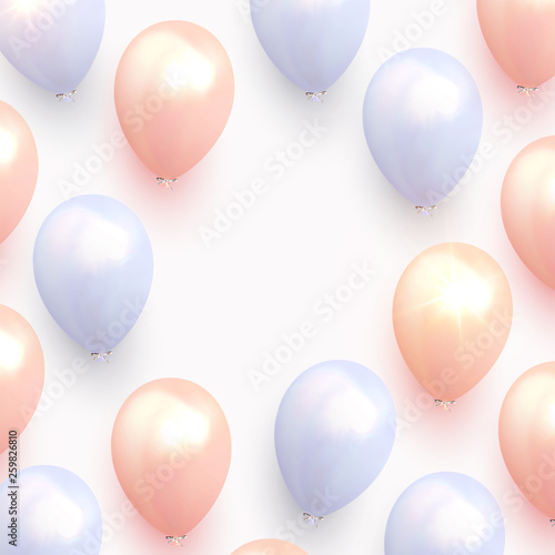 Balloons Background. Celebrate party banner with helium baloons.