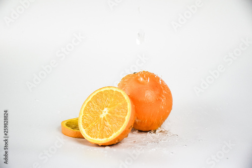Fototapeta Naklejka Na Ścianę i Meble -  Fresh orange fruit isolated on white background