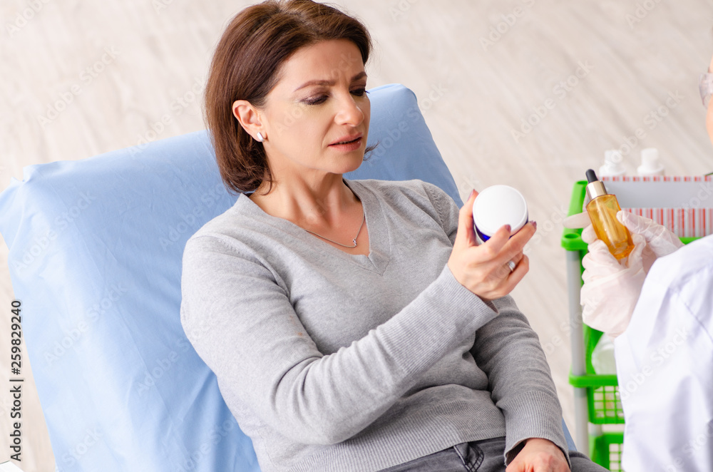 Woman preparing for cosmetic plastic surgery Woman preparing for cosmetic plastic surgery