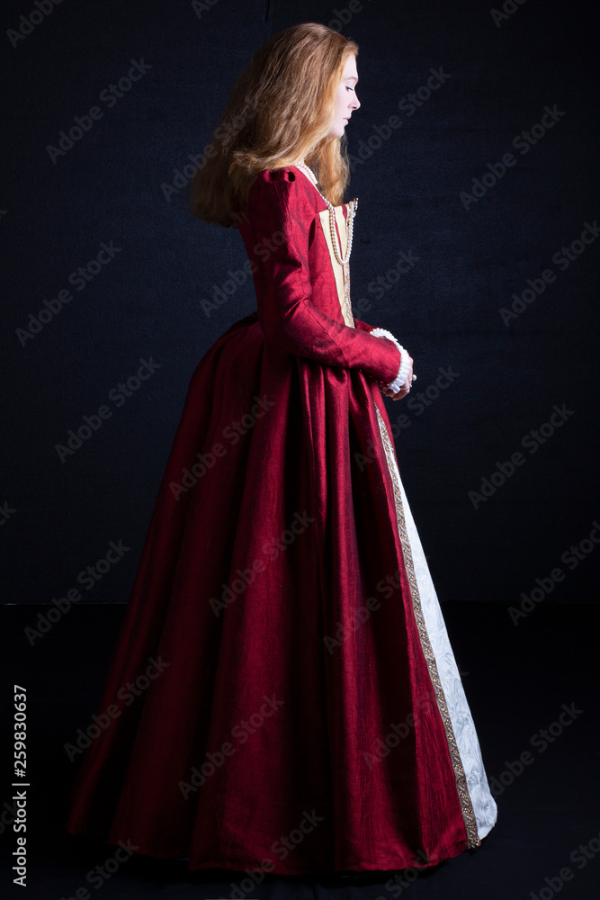 Tudor woman in red dress Tudor woman in red dress