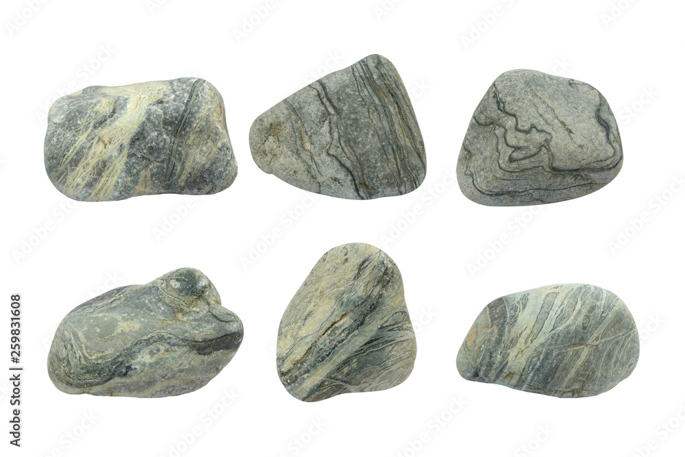 set of natural stone isolated on white background set of natural stone isolated on white background
