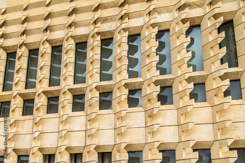 Modern building decoration with stone materials close-up