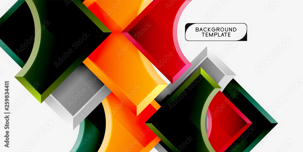 Geometrical 3d shapes background Geometrical 3d shapes background