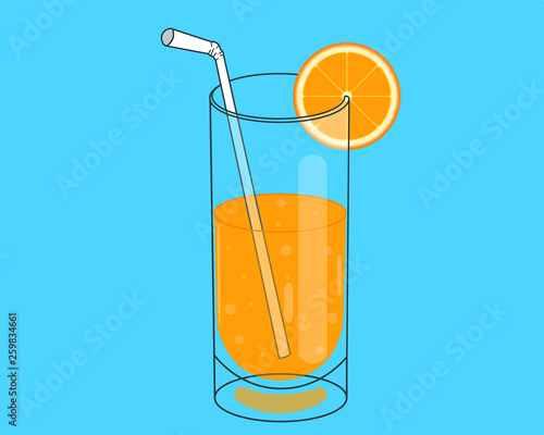 Orange Juice Vector Glass Bubbly
