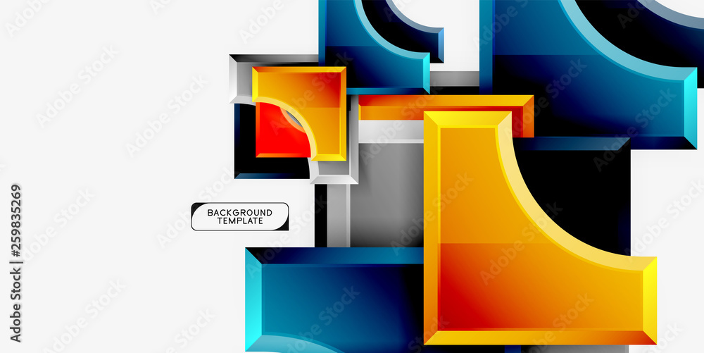 Fototapeta premium Geometrical 3d shapes background