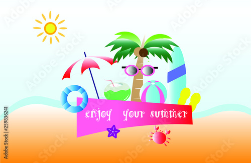 enjoy your summer , vector illustration.