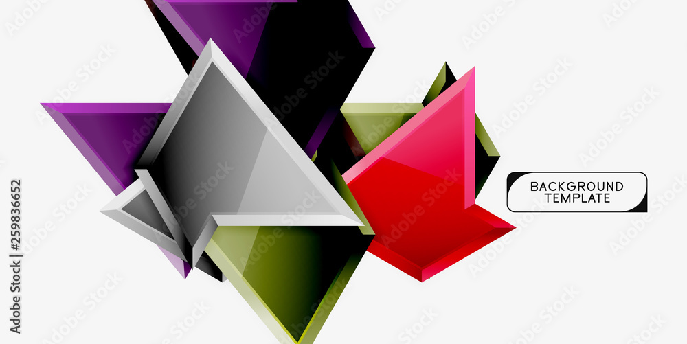 Minimal geometrical triangles with 3d effect abstract background template Minimal geometrical triangles with 3d effect abstract background template