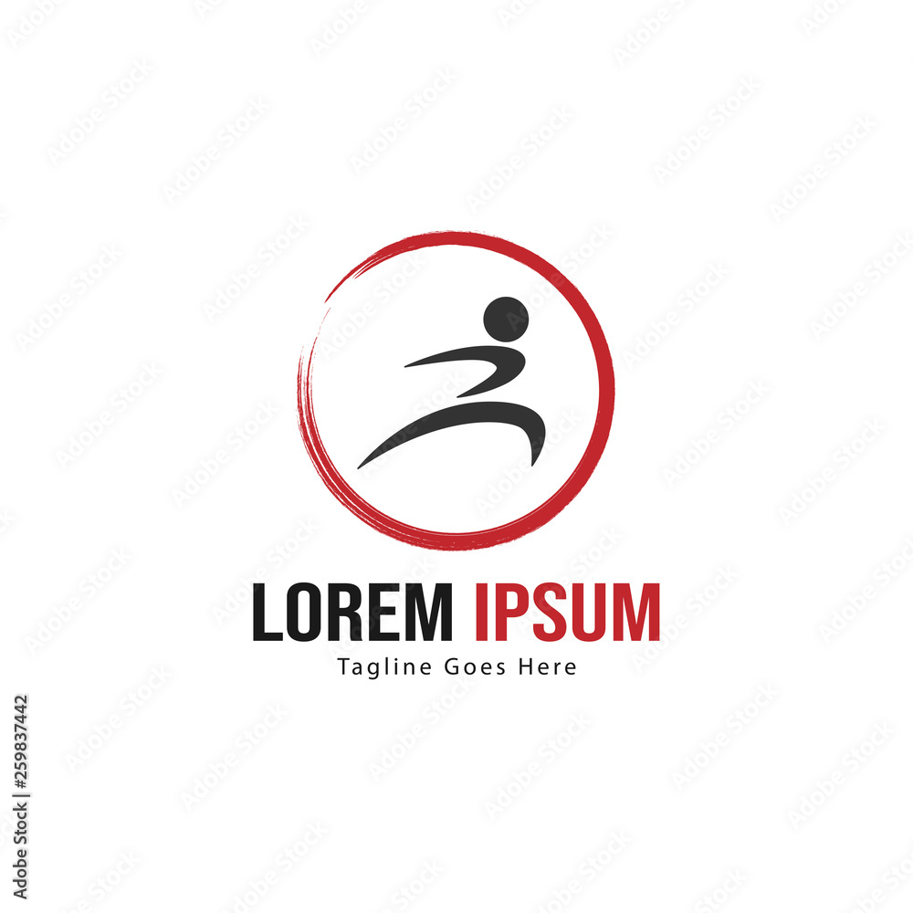 Athletic logo template design. Minimalist Athletic logo with modern frame