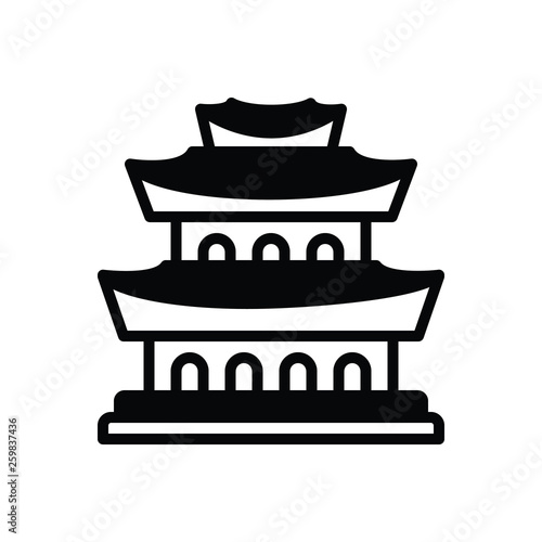 Black solid icon for china chinatown