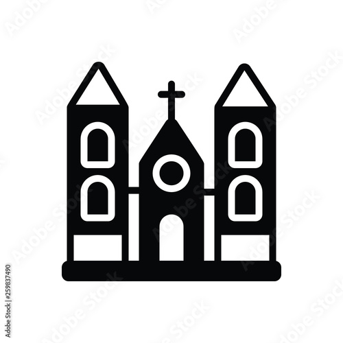 Black solid icon for church holy